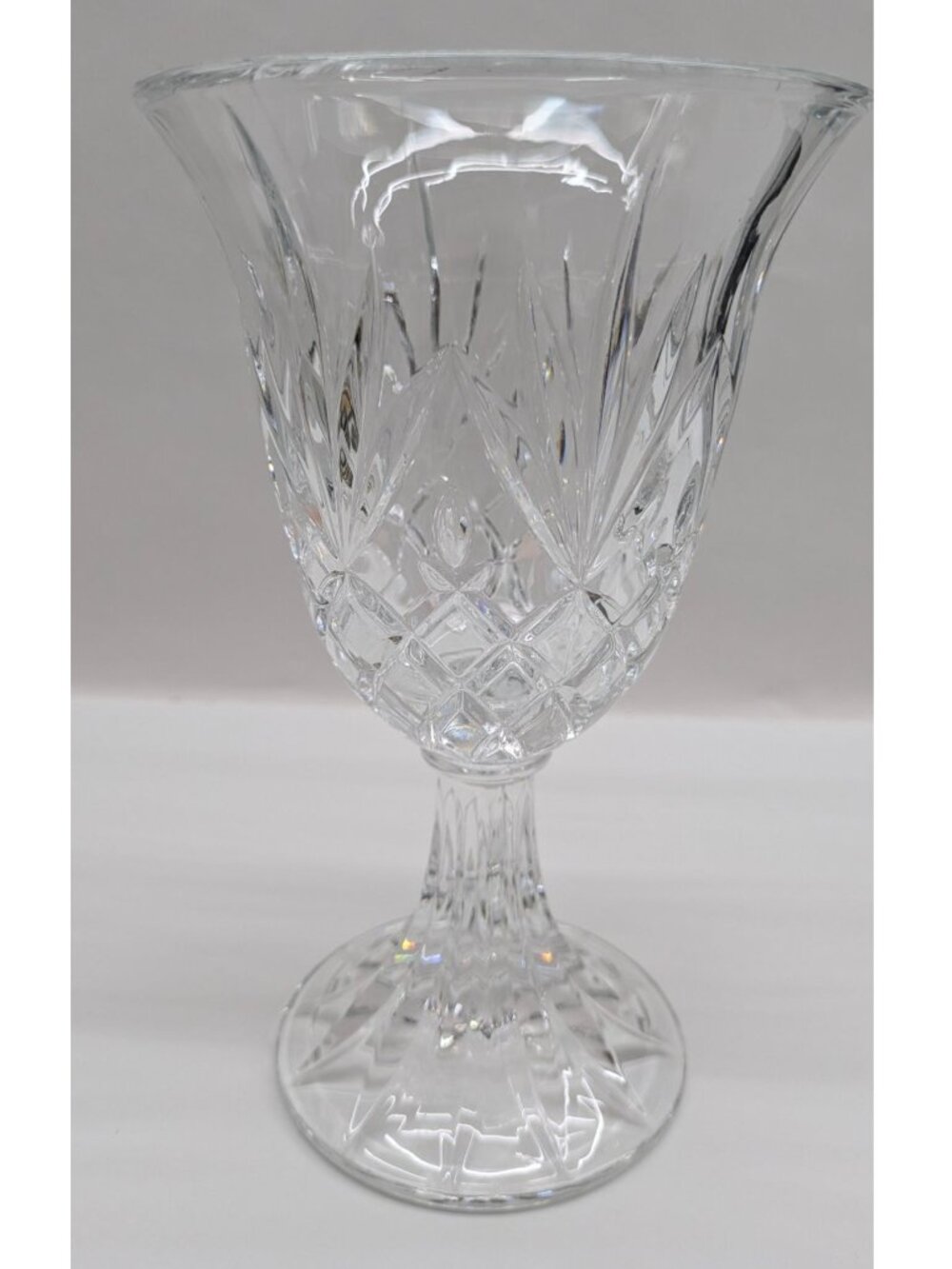 Godinger Lexington Open Hurricane Lead Crystal Candle Holder Vase